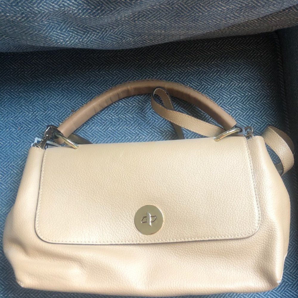 Vittoria Napoli Agatha Champagne Cervo Leather Purse